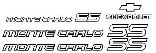 Chevy Monte Carlo SS Restoration Vinyl Decal Kit