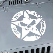 Custom Text Military Star Skull Hood Decal for Jeep Wrangler _2