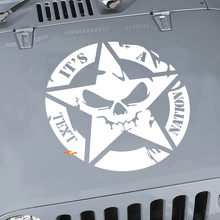 Custom Text Military Star Skull Bonnet Vinyl Sticker Decal for Jeep Wrangler JK CJ TJ 2