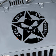 Custom Text Military Star Skull Hood Decal for Jeep Wrangler _3