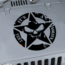 Custom Text Military Star Skull Bonnet Vinyl Sticker Decal for Jeep Wrangler JK CJ TJ 3