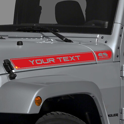 Custom Text 4x4 Off Road Logo Bonnet Stripe Vinyl Sticker Decal for Jeep Wrangler TJ