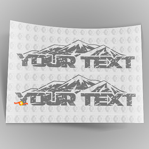 Custom Text Mountain Scratched Distressed Bonnet Vinyl Decal Sticker for Jeep Wrangler