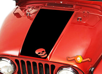 Skull Hood Blackout Vinyl Decal Sticker (20 Small) fit: Jeep CJ 5 6 7 8