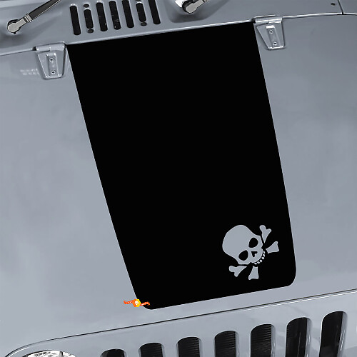 Skull Hood Blackout Vinyl Decal Sticker for Jeep Wrangler JK TJ YJ JL