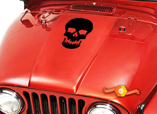 Skull Hood Vinyl Decal Sticker (20) fits: Jeep CJ 5 6 7 8