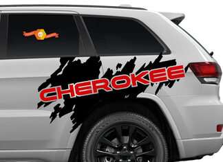 2 Color Jeep Cherokee Logo Trailhawk Side Splash Logo Graphic Vinyl Decal Grunge all years