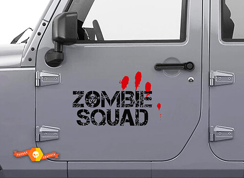 Zombie Squad Door Side Vinyl Decal Sticker for Jeep Wrangler