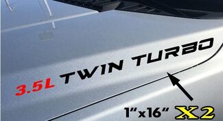 2x 3.5L Twin Turbo Hood sticker decals emblem Ford F150 Ecoboost V6