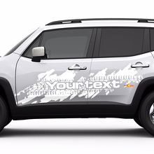 Custom Text Tyre Tracks Side Splash Graphic Vinyl Decal Sticker for Jeep Renegade 2