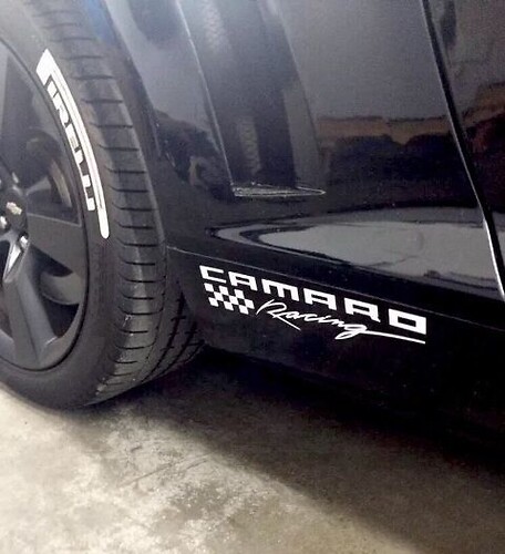 Chevy Camaro LS LT RS SS Zl1 Z28 Racing Side Skirt Fender Vinyl Decal Sticker
