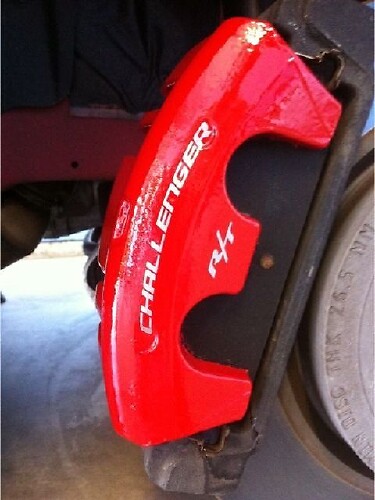 R/T Style Curved Brake Caliper Vinyl Decal Set for Dodge Challenger