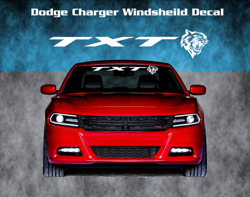 TXT Cat Head Banner Windshield Vinyl Decal Sticker for Dodge Charger