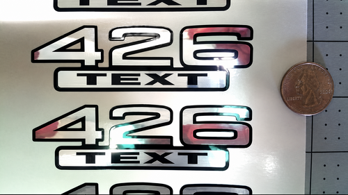 426 Text Chrome and Black Pair Fender Vinyl Decal Sticker