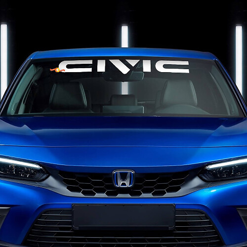 Brand Lettering Windshield Vinyl Decal Sticker for Honda Civic_1