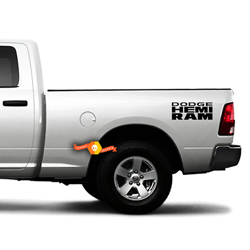 Hemi and Ram lettering Bedside Vinyl Decal Sticker for Dodge Ram 1500
