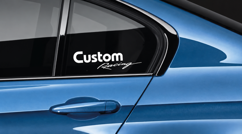 Custom Racing Lettering Pair Side Window Vinyl Decal Sticker