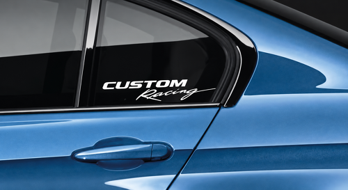 CUSTOM Racing Lettering Pair Side Window Vinyl Decal Stickers
