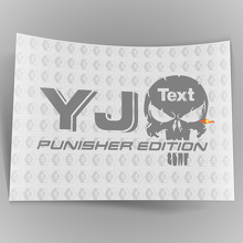 Custom Text Punisher Edition Vinyl Sticker Decal Pair for Jeep YJ 2