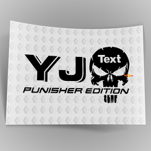 Custom Text Punisher Edition Vinyl Sticker Decal Pair for Jeep YJ 3