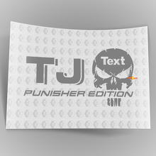 Custom Text Punisher Edition Vinyl Sticker Decal Pair for Jeep TJ 2