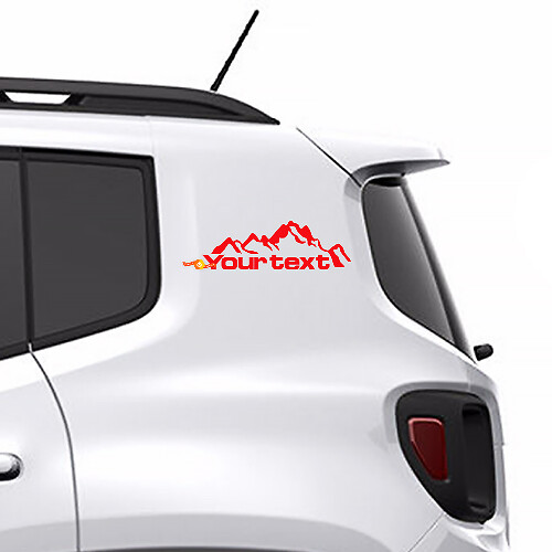 Autocollant Vinyle Personnalisé Montagnes Graphique 2 pour Jeep Renegade
