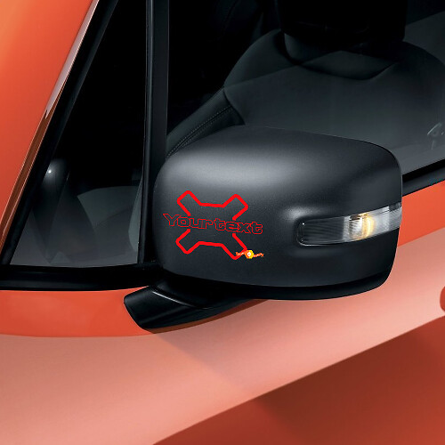 Vinyl Mirror Decal Sticker Graphic Custom Text for Jeep Renegade