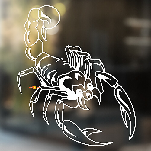 Tail Raised Scorpion Outline Universal Vinyl Decal Sticker