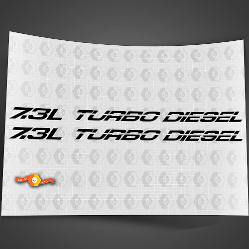 7.3L Turbo Diesel Hood Vinyl Decal Set for Musclecar F-250/350
