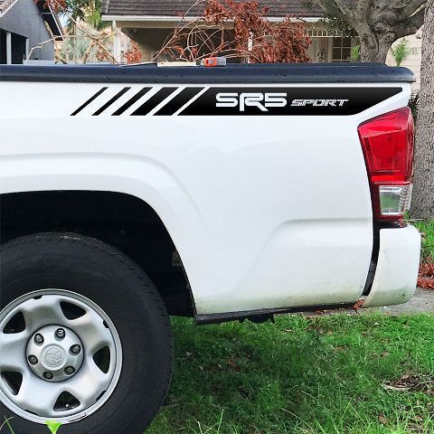SR5 Sport Strobe Style Stripes Bedside Vinyl Decal Sticker for Toyota Tacoma
