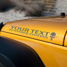 Custom Text Punisher Bonnet Vinyl Decal Sticker for Jeep Wrangler TJ LJ JK JKU 2