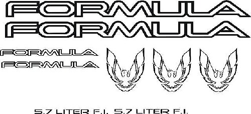 1985-1990 Pontiac Firebird Formula 9-Piece Vinyl Decal Set