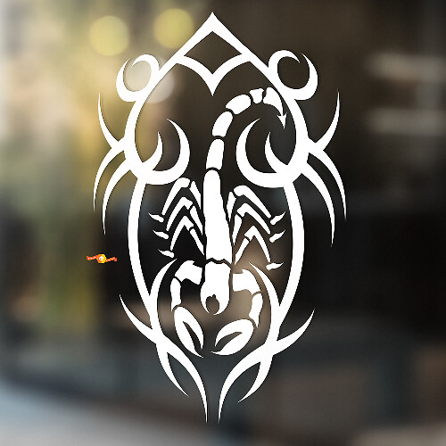 Scorpion Tribal Style with Abstract Lines Universal Vinyl Decal Sticker