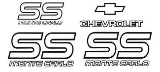 Monte Carlo SS 87 88 Restoration Vinyl Decals Stickers Kit Chevy Graphic