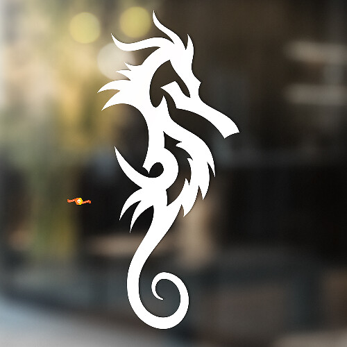 Fire Seahorse Tribal Style Universal Vinyl Decal Sticker