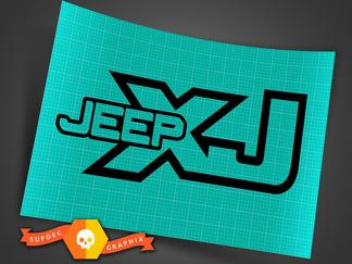 Jeep XJ - Black - Vinyl Decal Sticker Off Road Cherokee Trails Rock Crawling 4x4