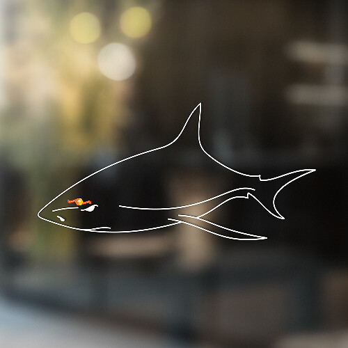 Minimalist Shark Line Art Universal Vinyl Decal Sticker