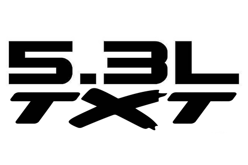 5.3L TXT Black Vinyl Decal Pair for Musclecar Musclecarmodel (LSX Engine)