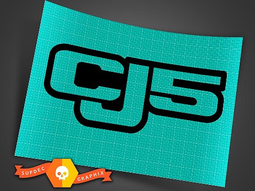Jeep CJ5 - Black- Vinyl Decal Sticker Off Road CJ 5 Trails Rock Crawling 4x4