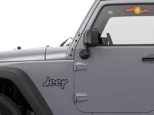 Vinyl Decal in Gun Style Outline for Jeep Wrangler Cherokee Renegade