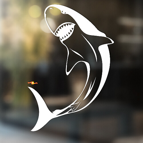 Curved Shark Universal Vinyl Decal Sticker_1