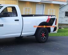 Dodge Ram Rebel Grunge Logo Truck Vinyl Sticker Decal Side Bed Graphic Red Mopar Stripes
 2