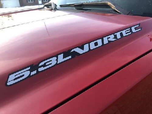 5.3L Vortec Outline Hood Vinyl Decal Set for Chevy GMC Trucks