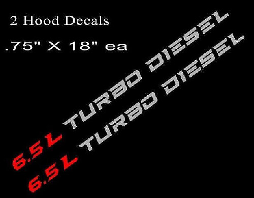 6.5L Turbo Diesel Bonnet Vinyl Decals for Chevy Silverado GMC Sierra
