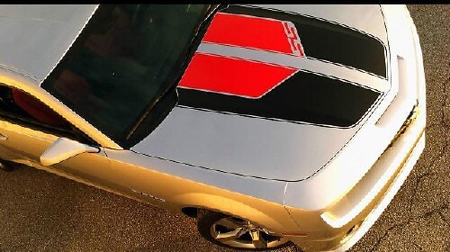  Twin Hood Stripes Vinyl Decal Kit For Chevrolet Camaro SS 2010-2013