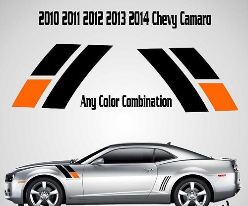 2010 2011 2012 2013 2014 45th Anniversary Chevy Camaro Fender Stripes Sticker Decal SS 2
