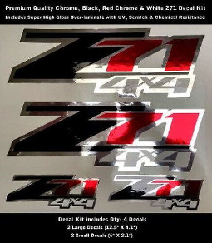 Z71 4x4 Chrome Vinyl Decal Kit for Chevrolet 
