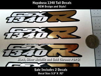 1340 Hayabusa Original Style Decals Black Metallic Silver Gold Chrome 5.5