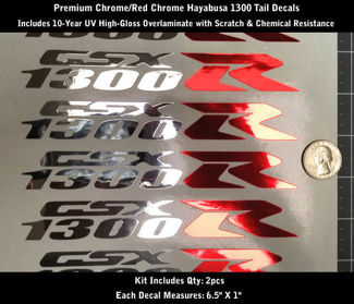 1300 R Decal Kit 2pcs Hayabusa GSXR Chrome & Red Chrome Premium 0168