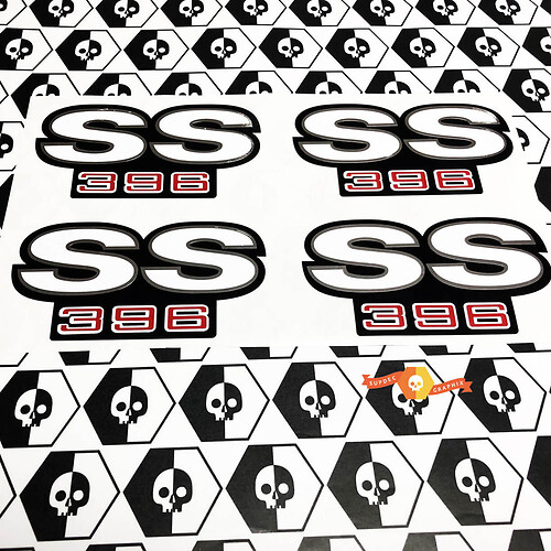 SS Stickers Decals 396 Camaro Chrome Red Black White Fender NICE
